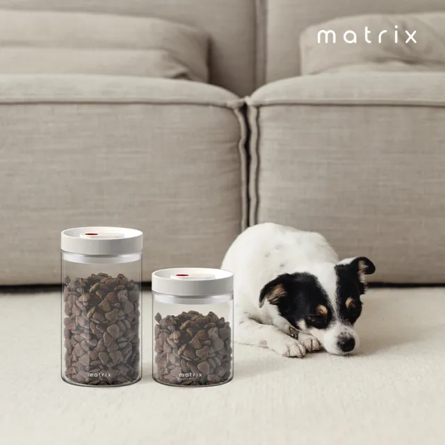 【Matrix】保鮮玻璃密封罐 1200ml(寵物飼料 乾糧 收納罐 保鮮盒 儲物罐 防潮盒 樂扣)