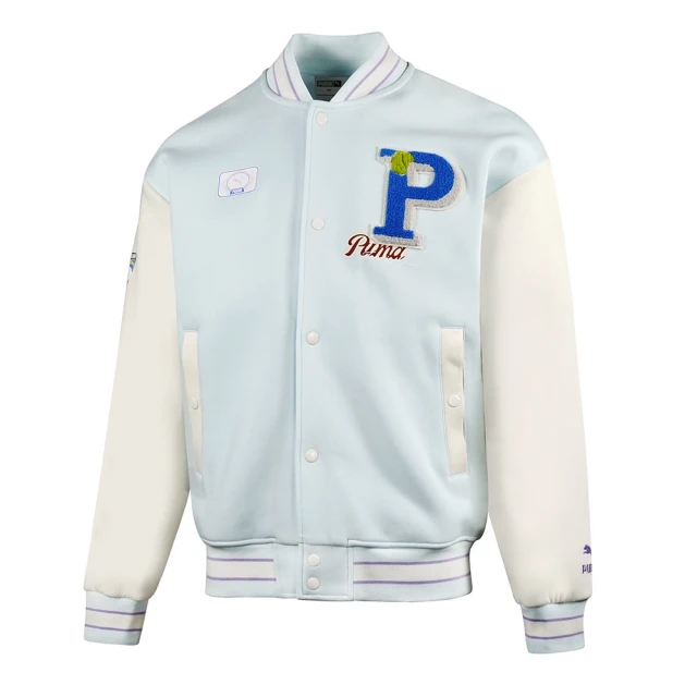 PUMA 外套 棒球外套 夾克 運動 休閒 男 女 中性款 P.Team標章 藍色 亞規(62579723)