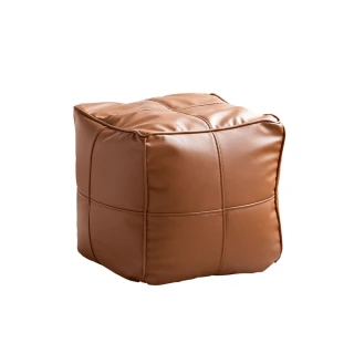 【hoi! 好好生活】源氏木語方形皮坐凳沙發 RD05307 棕色