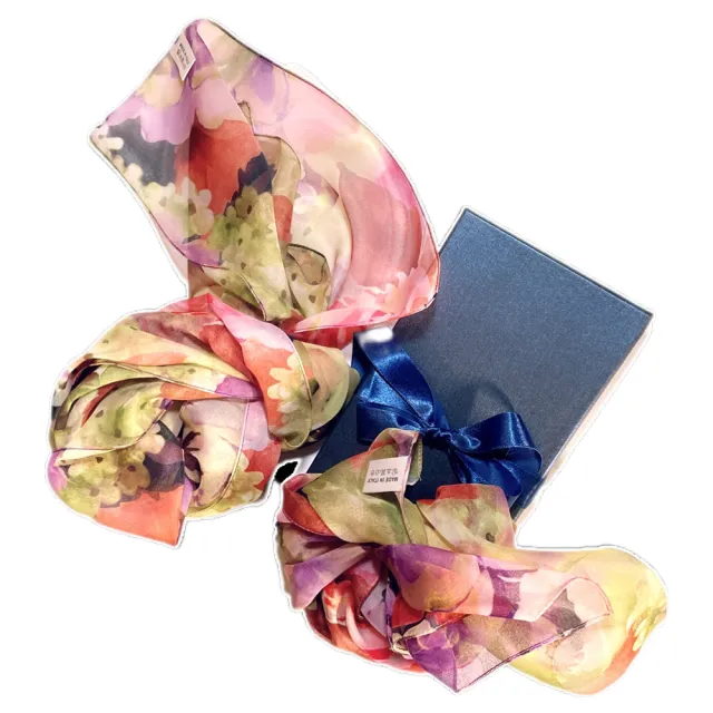 【iTa.a】100%義大利制造二合一絲巾禮盒組(40×160cm長方巾＋53×53cm小方巾－Aa17)