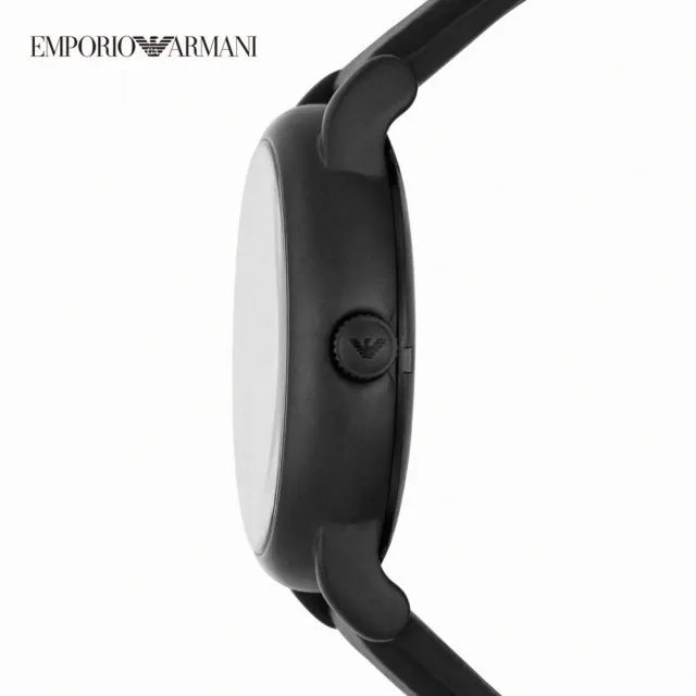 【EMPORIO ARMANI 官方直營】Luigi 老鷹壓紋縷空時尚男錶 黑色真皮錶帶 手錶 43MM AR60032(雙11)