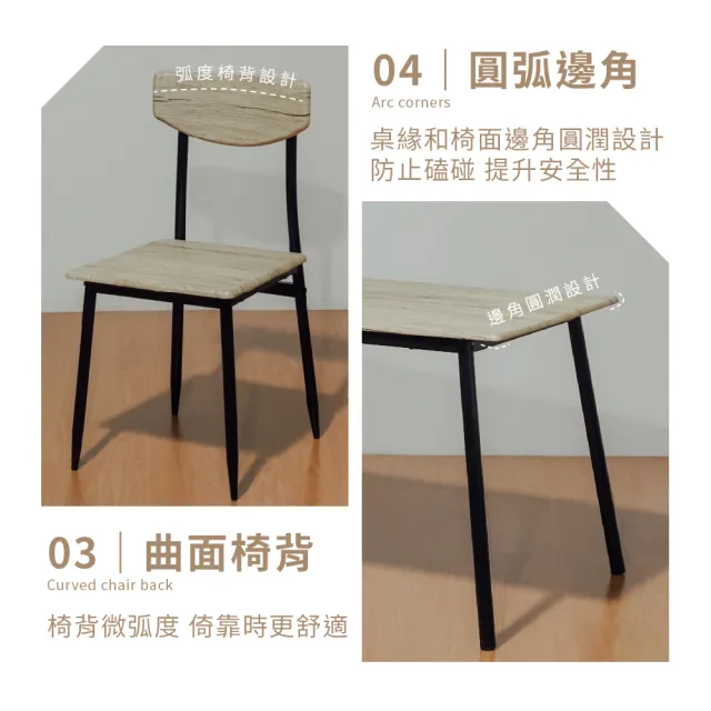 【RICHOME】華倫餐桌椅組/餐桌/餐椅/餐廳桌椅(一桌四椅)