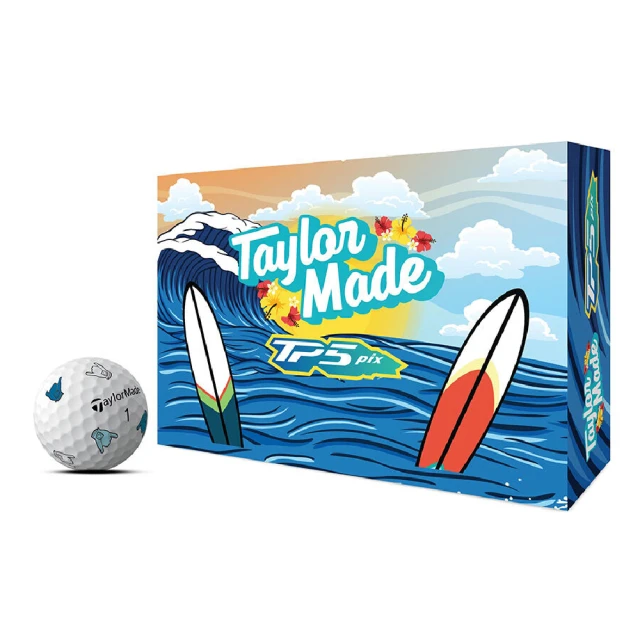 TaylorMadeTaylorMade 限量版泰樂梅沙灘衝浪高爾夫球一打(TP5 PIX Shaka GOLF BALLS)