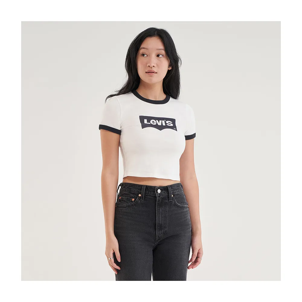 【LEVIS 官方旗艦】女款 Mini短版短袖Tee恤 / Batwing LOGO 人氣新品 A3523-0068