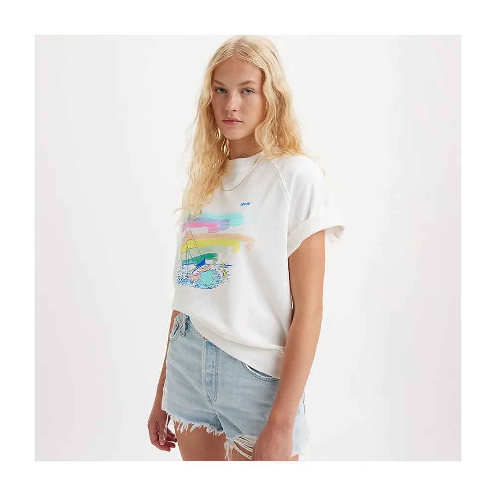 【LEVIS 官方旗艦】女款 短袖大學Tee / 美式圖案 熱賣單品 A7395-0002