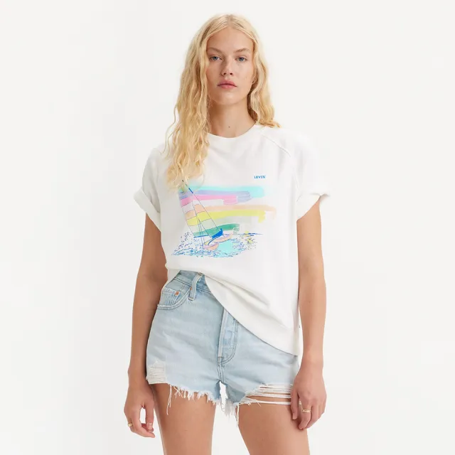 【LEVIS 官方旗艦】女款 短袖大學Tee / 美式圖案 熱賣單品 A7395-0002