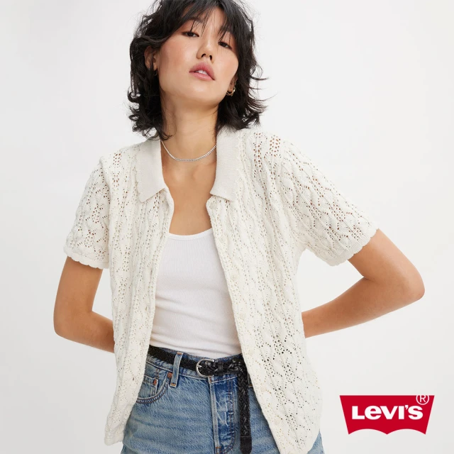 LEVIS 女款 短袖針織襯衫 / 粗針編織 人氣新品 A7