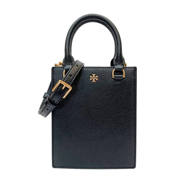 TORY BURCH Blake系列簡約黑TB logo手提斜肩背兩用方形包/迷你(138274-006)