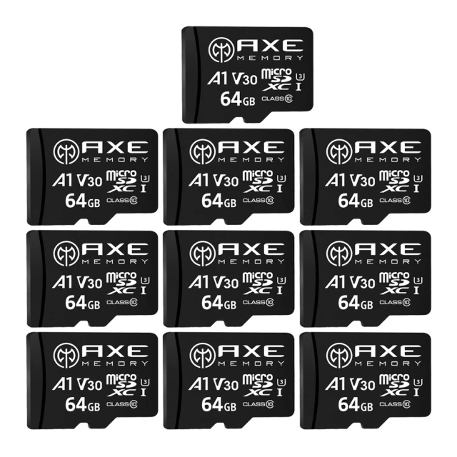 AXE MEMORYAXE MEMORY MicroSDXC 64GB*10入組 A1 V30/ UHS-I U3 4K-附轉卡 記憶卡(台灣製造)