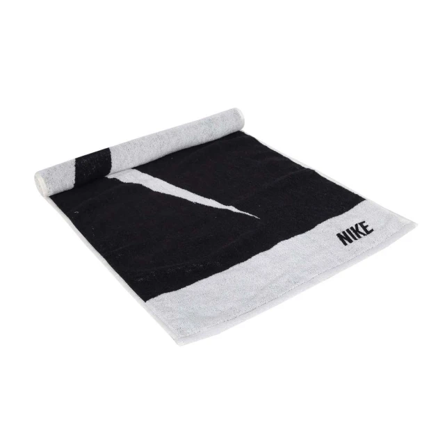 NIKE 耐吉 JACQUARD 毛巾-80X35CM-純棉 海邊 游泳 慢跑 黑白(N1001539189MD)