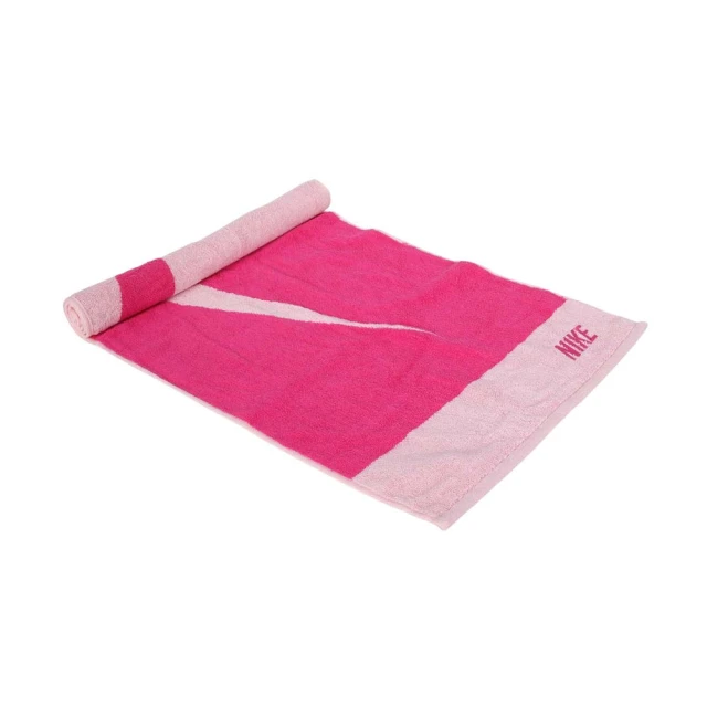 NIKE 耐吉 JACQUARD 毛巾-80X35CM-純棉 海邊 游泳 慢跑 桃紅淡粉紅(N1001539664MD)