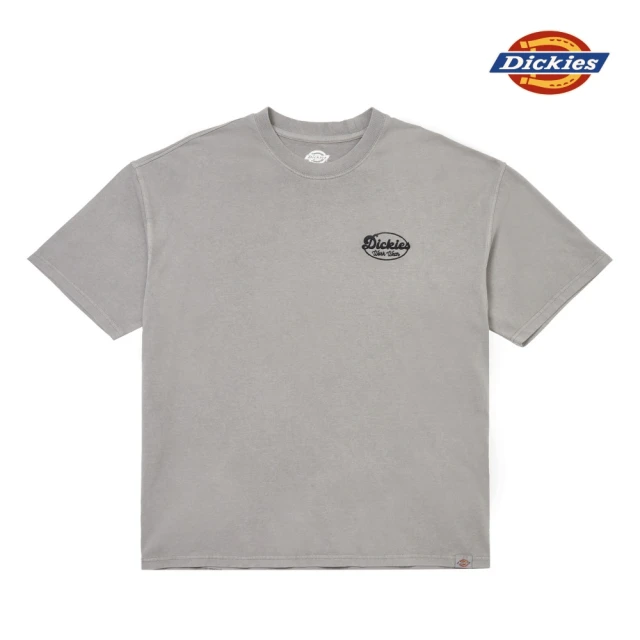Dickies 男女款碳灰色純棉胸前簡約刺繡品牌Logo舒適短袖T恤｜DK012935H94