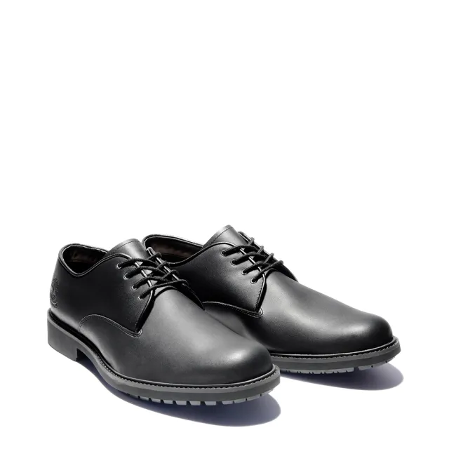 【Timberland】男款黑色防水皮革休閒鞋(5549R001)