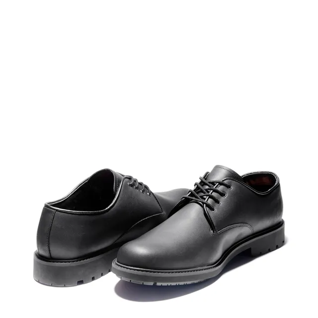 【Timberland】男款黑色防水皮革休閒鞋(5549R001)