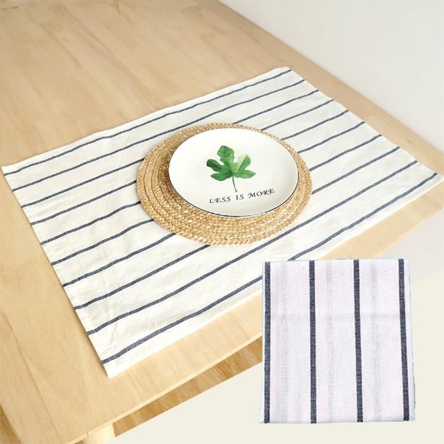 【餐廚用品】地中海簡約隔熱餐桌墊40x60cm條紋(居家裝飾 佈置 拍照背景 餐巾 午餐墊 棉麻桌巾 桌布餐墊)