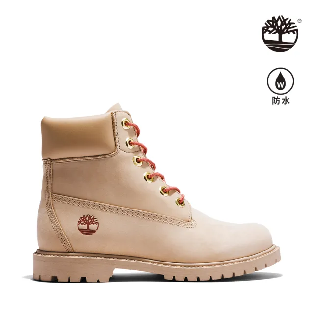 【Timberland】女款淺米色防水六吋靴(A5NY9DQ9)