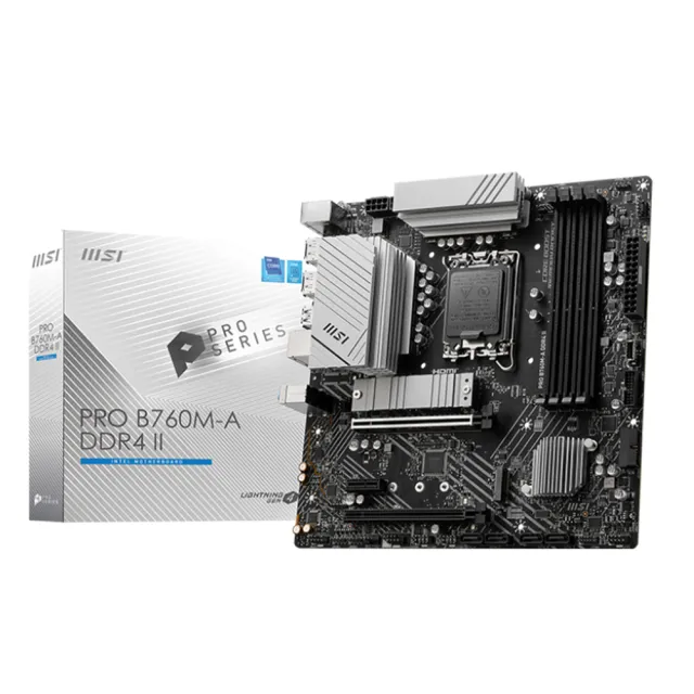 【MSI 微星】PRO B760M-A DDR4 II 主機板+微星 SPATIUM M371 500GB NVMe M.2 SSD(M+S 組合包)