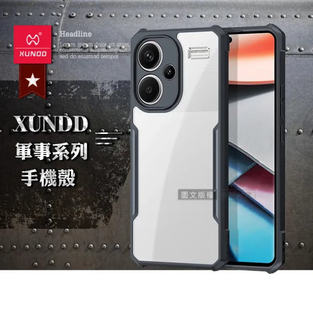 【XUNDD 訊迪】紅米Redmi Note 13 Pro+ 5G 軍事防摔 鏡頭全包覆 清透保護手機殼-夜幕黑