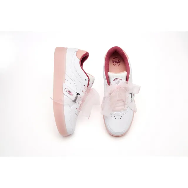 【FILA官方直營】女鞋 Jelly 緞帶板鞋 小白鞋 休閒鞋-粉(5-C336Y-155)