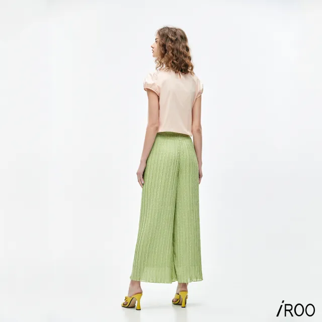 【iROO】運動風腰頭壓摺褲