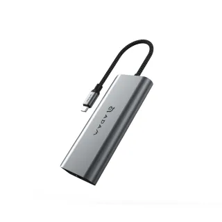 【ADAM 亞果元素】CASA Hub A06 USB-C 六合一集線器 灰色(隨插即用)