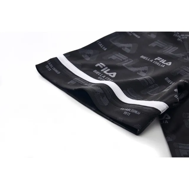 【FILA官方直營】男抗UV吸濕排汗短袖圓領T恤-黑色(1TEY-1303-BK)