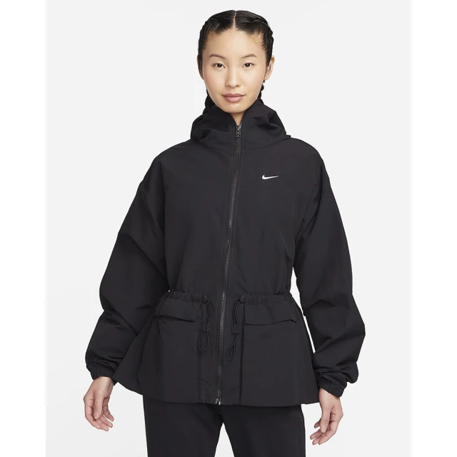 NIKE 耐吉 連帽外套 Oversize 防曬外套 防潑水 休閒 AS W NSW TREND WVN JKT 女款 黑(FN3670010)