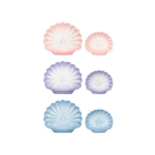【Le Creuset】米飛兔系列 瓷器貝殼盤二入組-中+小 三色選一(淡粉紅/淡粉紫/海岸藍)