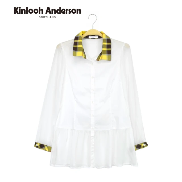 Kinloch Anderson 黃格翻領長版上衣襯衫 金安德森女裝(KA0561005)