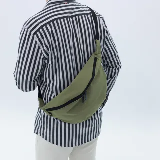 【LEFTFIELD】交換禮物 韓國製 簡約素面棉布斜背包胸包 NO.LF2002(女斜背包 男斜背包 女側背