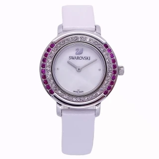 【SWAROVSKI 施華洛世奇】施華洛世奇SWAROVSKI 水晶的純真可貴時尚優質秀麗腕錶-白色-5269221