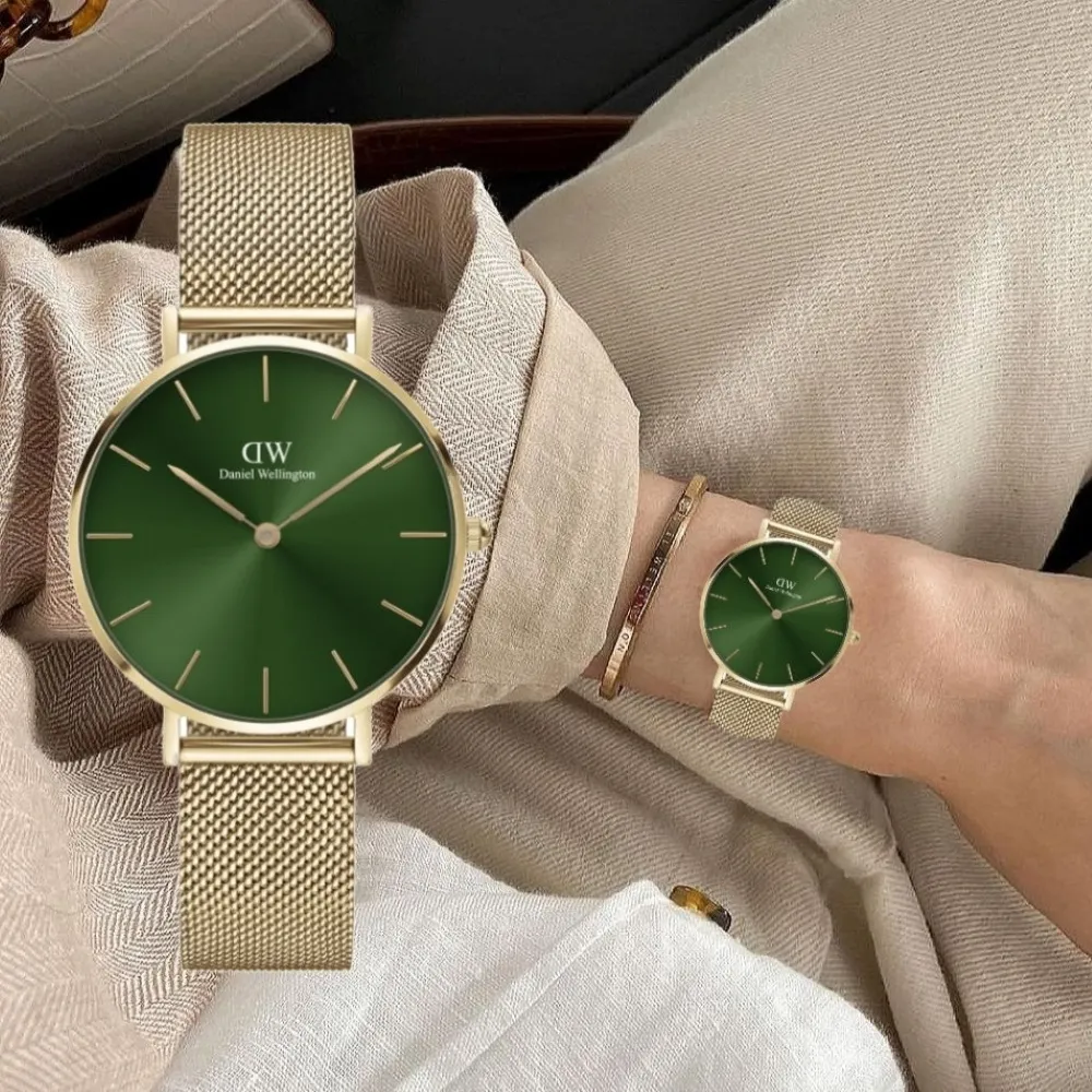 【Daniel Wellington】Petite Emerald系列  時尚綠米蘭金屬錶 -32mm(DW00100480)