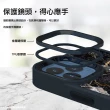 【apbs】iPhone 15 14系列 軍規防摔鋁合金鏡頭框立架手機殼(英倫菱格紋藍)