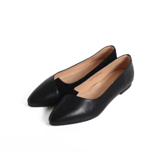 【KOKKO 集團】唯美拼接柔軟羊皮包鞋(黑色)