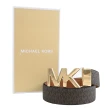 【Michael Kors】品牌字母MK LOGO雙頭雙面雙材質皮帶禮盒組(全新福利品)