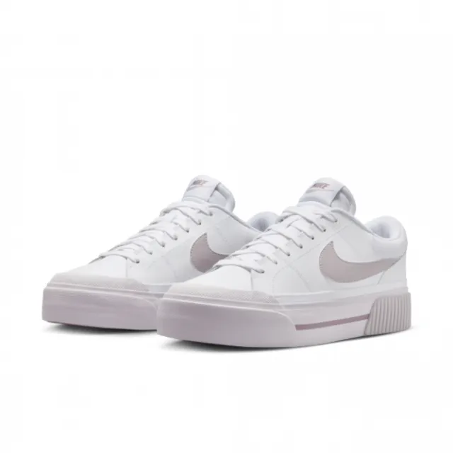 【NIKE 耐吉】WMNS COURT LEGACY LIFT 白紫 增高 厚底 女 休閒鞋(DM7590-105)