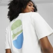 【PUMA】短袖 上衣 T恤 運動 休閒 男 女 中性款 流行系列Downtown 180 白色 歐規(62437502)