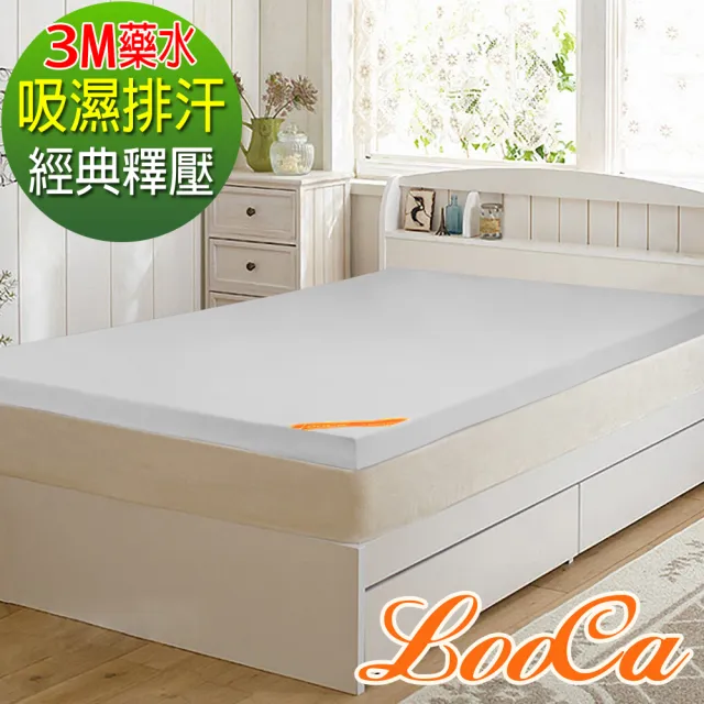 【LooCa】吸濕排汗全釋壓3cm記憶床墊(雙人5尺)