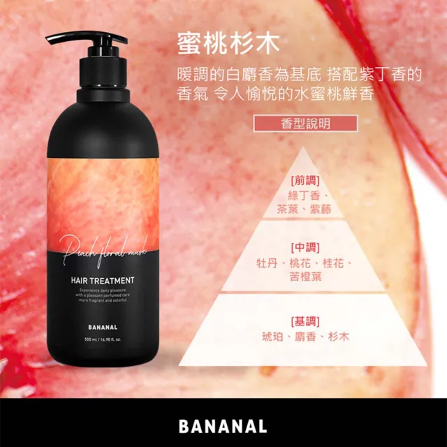 【BANANAL】韓國胺基酸香氛潤髮乳500ml(嬰兒麝香/香梨小蒼蘭/花漾白麝香/木質黑莓/蜜桃杉木)