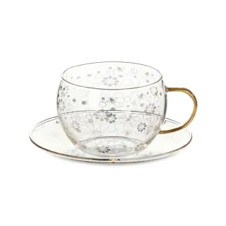 【T2 Tea】T2金蜂摩洛哥玻璃杯盤組(T2 Bee Moroccan Glass_Cup And Saucer)