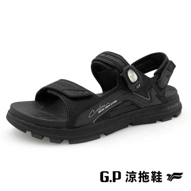 【G.P】G-tech Foam緩震高彈磁扣兩用涼拖鞋G9592M-黑色(SIZE:39-45 共三色)