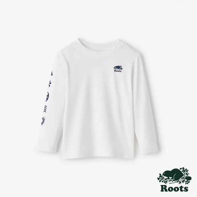 【Roots】Roots 小童- ACTIVE SYMBOLS長袖T恤(白色)