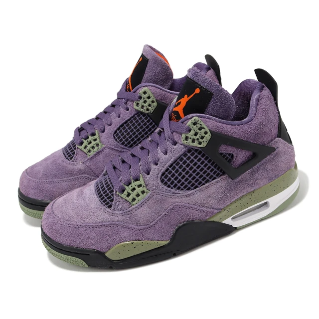 NIKE 耐吉 休閒鞋 Wmns Air Jordan 4 Retro 女鞋 紫綠 Canyon Purple AJ(AQ9129-500)