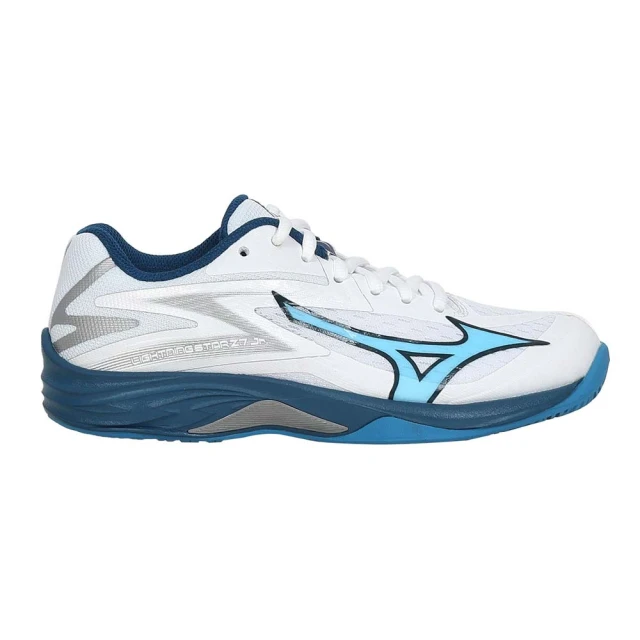 MIZUNO 美津濃 20-22.5CM_LIGHTNING STAR Z7 JR. 男女兒童足球鞋 藍綠白(V1GD230321)