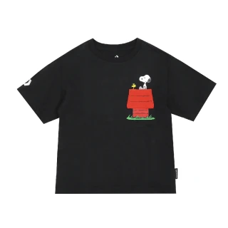 【CONVERSE】X Peanuts Tee 史努比 聯名 黑 短袖 短T 童裝 中童款 小朋友 純棉(CV2222200PS001)