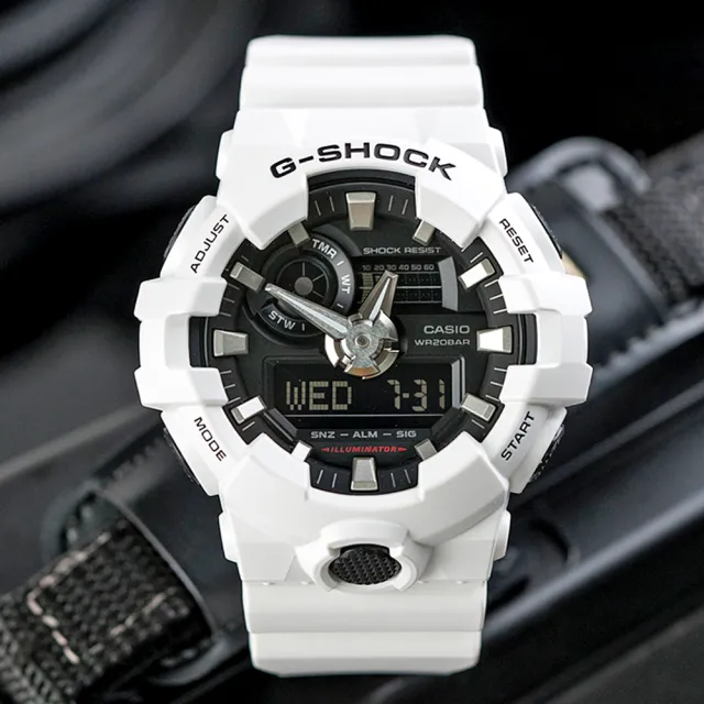 【CASIO 卡西歐】G-SHOCK 潮流時尚耀眼運動錶(GA-700-7A)