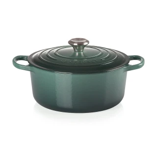 【Le Creuset】典藏琺瑯鑄鐵鍋圓鍋 26cm(綠光森林-鋼頭)