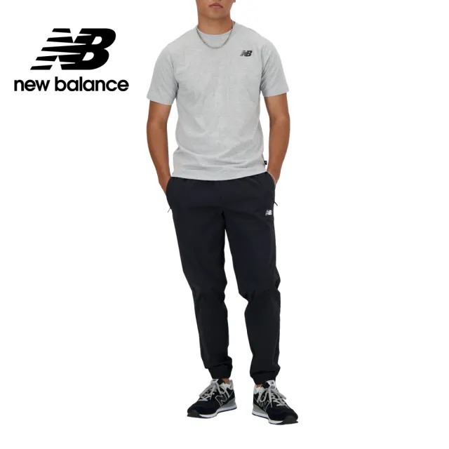 【NEW BALANCE】NB 鬆緊抽繩長褲_男性_黑色_AMP41510BK(亞版 版型正常)