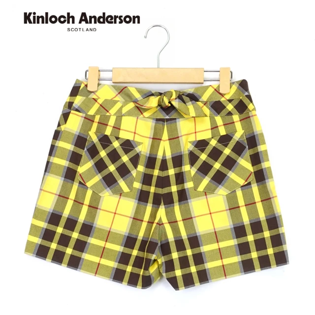 【Kinloch Anderson】俏麗黃格後綁結短褲 金安德森女裝(KA0562003)