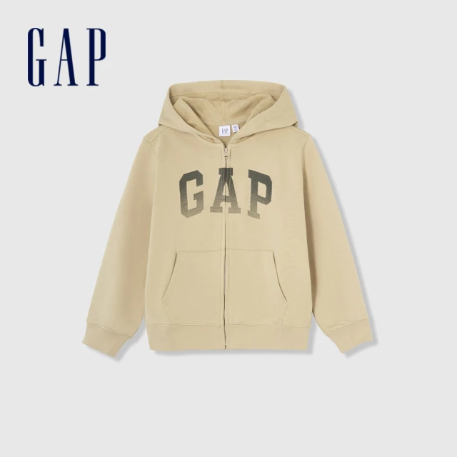 GAPGAP 男童裝 Logo連帽外套-卡其色(429331)